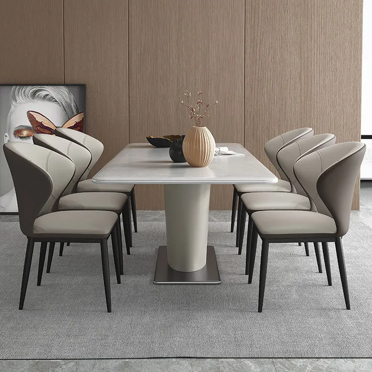 Sedie da pranzo senza braccioli per sala da pranzo Sedia laterale imbottita con schienale alare Clearhalo