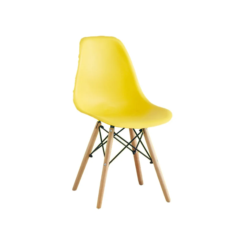 Sedie da pranzo senza braccioli Sedie da pranzo laterali Eames con gambe legno (set di 4) Clearhalo