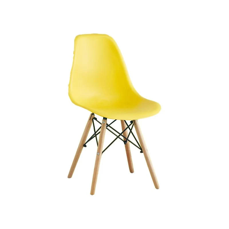 Sedie da pranzo senza braccioli Sedie da pranzo laterali Eames con gambe legno (set di 4) Clearhalo