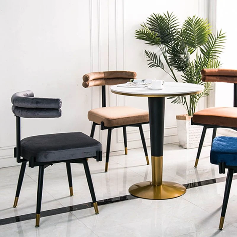 Sedie da pranzo senza braccioli stile glam Sedia da pranzo per la casa tessuto Clearhalo