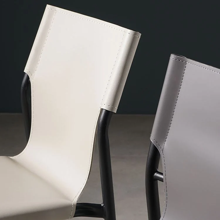 Sedie da pranzo senza braccioli stile moderno con gambe metallo per cucina Clearhalo