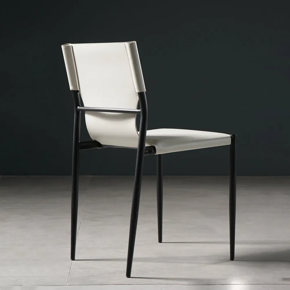 Sedie da pranzo senza braccioli stile moderno con gambe metallo per cucina Clearhalo