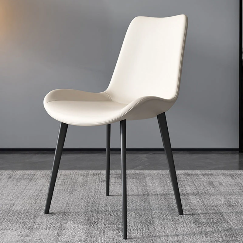 Sedie da pranzo senza braccioli stile moderno per cucina con gambe metallo Clearhalo