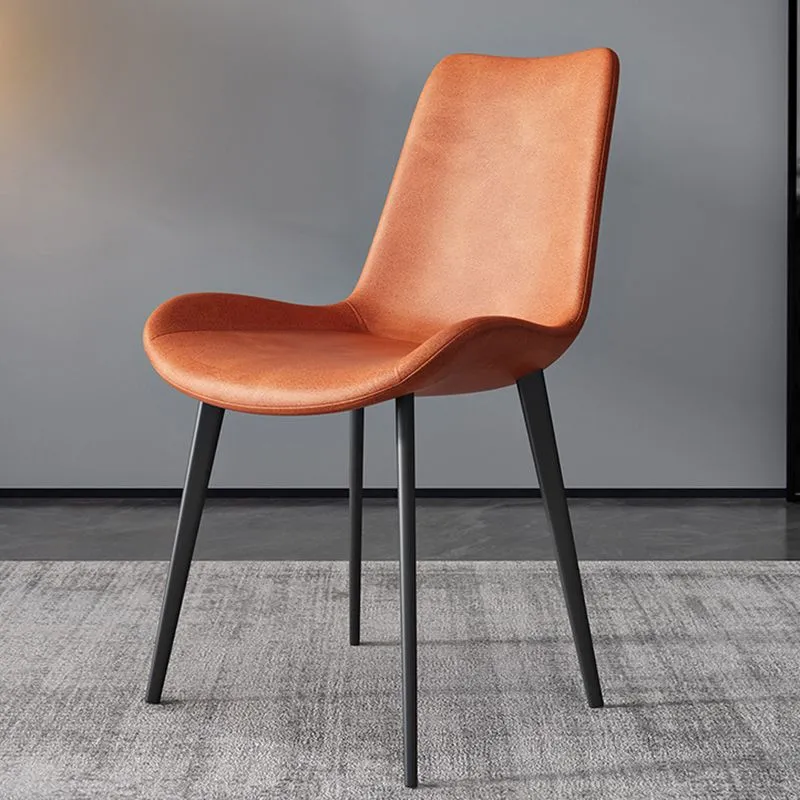 Sedie da pranzo senza braccioli stile moderno per cucina con gambe metallo Clearhalo