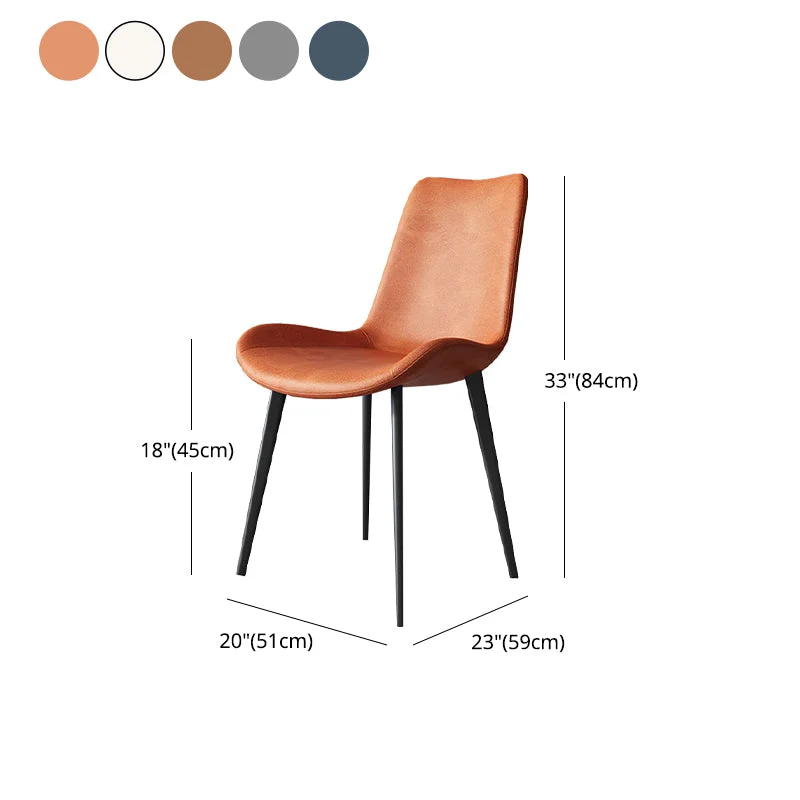 Sedie da pranzo senza braccioli stile moderno per cucina con gambe metallo Clearhalo