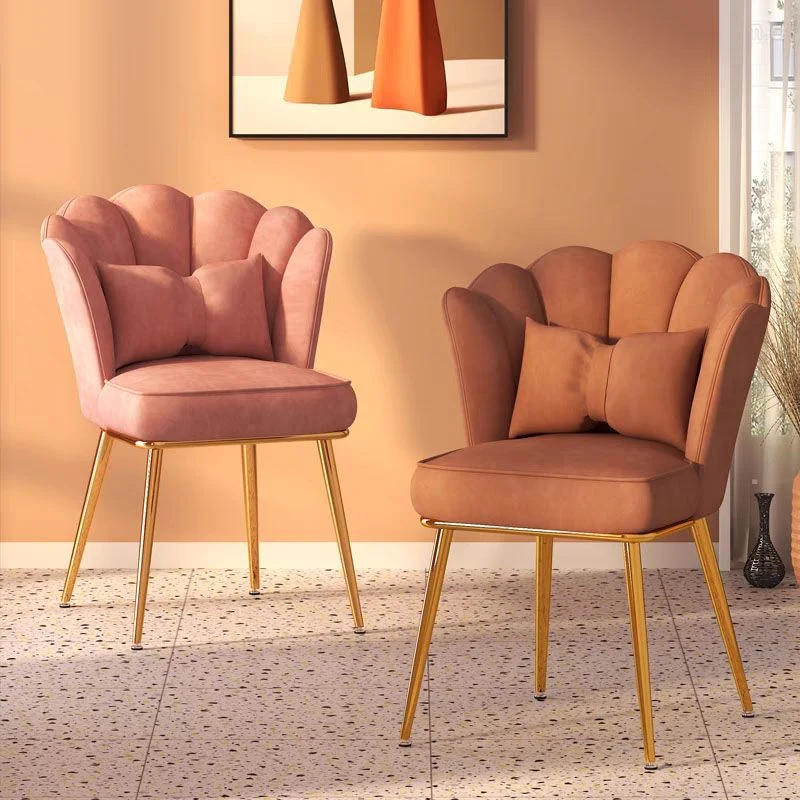 Sedie da pranzo senza braccioli velluto metallo stile nordico per uso domestico Clearhalo