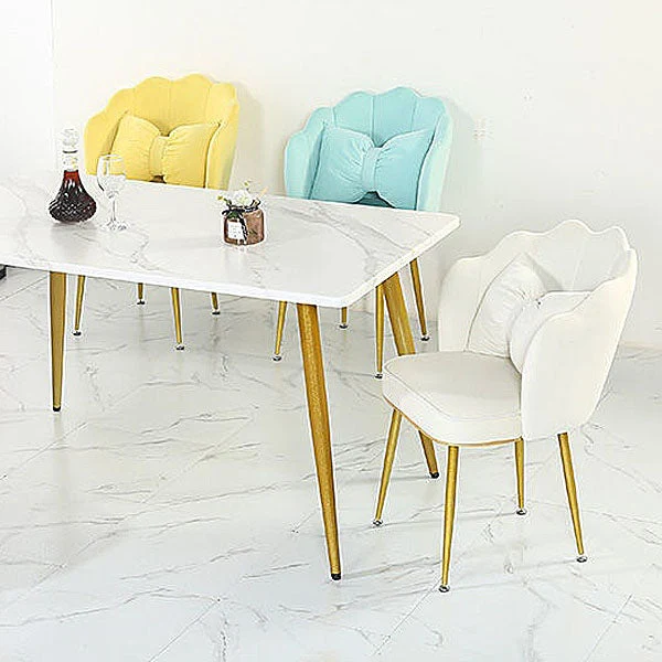 Sedie da pranzo senza braccioli velluto metallo stile nordico per uso domestico Clearhalo