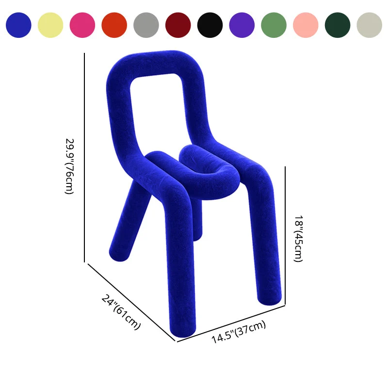 Sedie da pranzo stile designer con schienale velluto e finitura opaca, con schienale aperto, per la casa Clearhalo