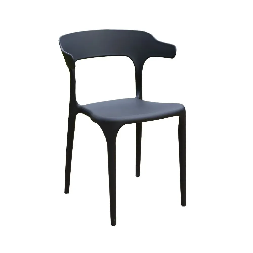 Sedie da pranzo stile glamour Sedia da pranzo plastica senza braccioli per cucina (set di 4) Clearhalo