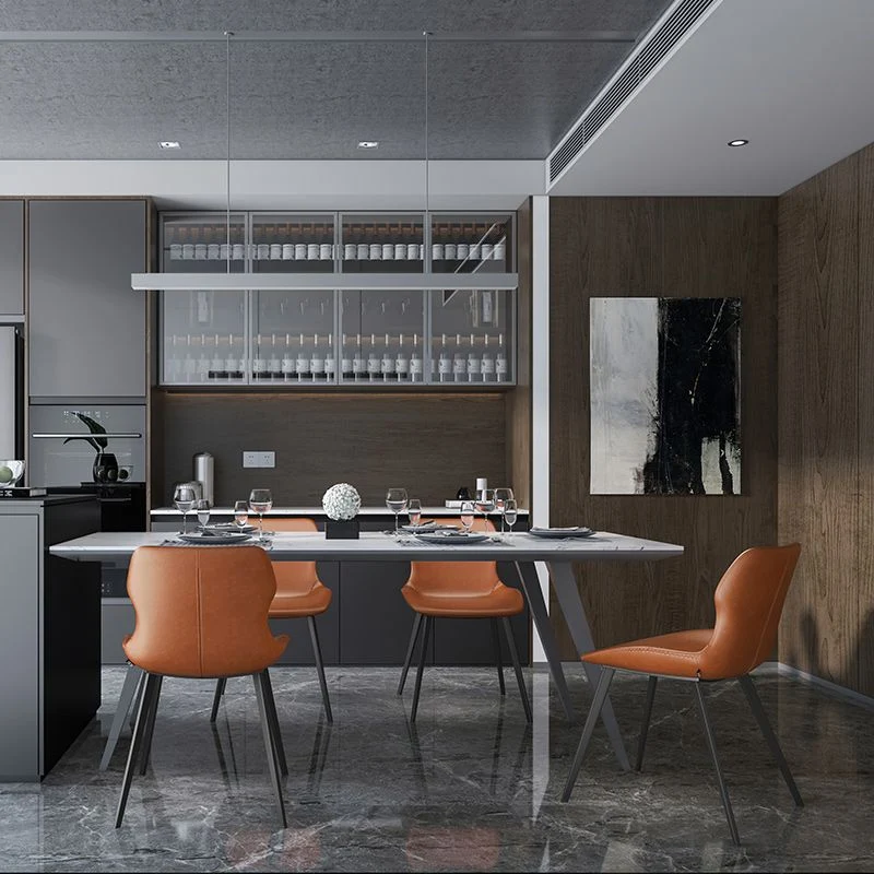 Sedie da pranzo e stile industriali ecopelle e metallo per la cucina Clearhalo