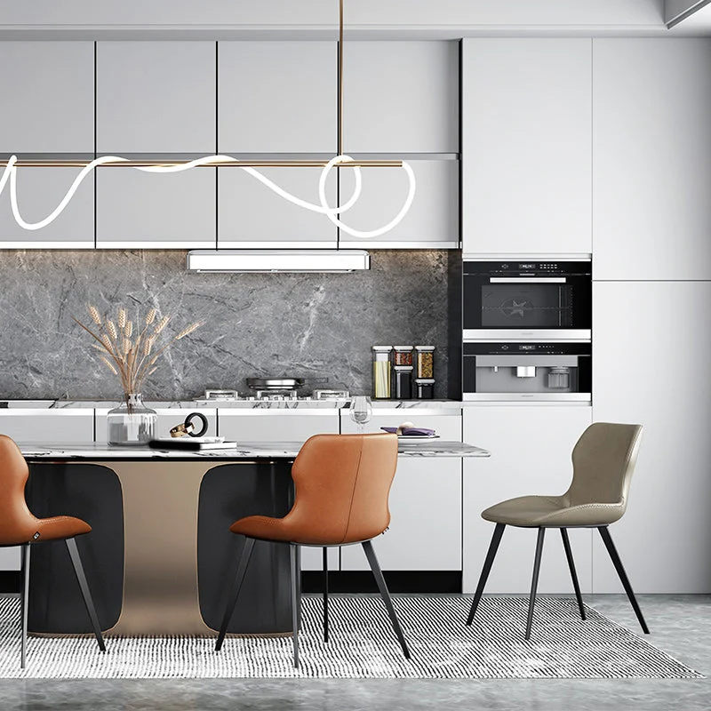 Sedie da pranzo e stile industriali ecopelle e metallo per la cucina Clearhalo