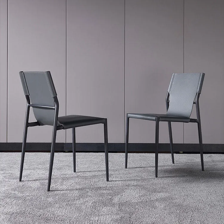 Sedie da pranzo stile moderno Sedia laterale da cucina senza braccioli con gambe metallo Clearhalo