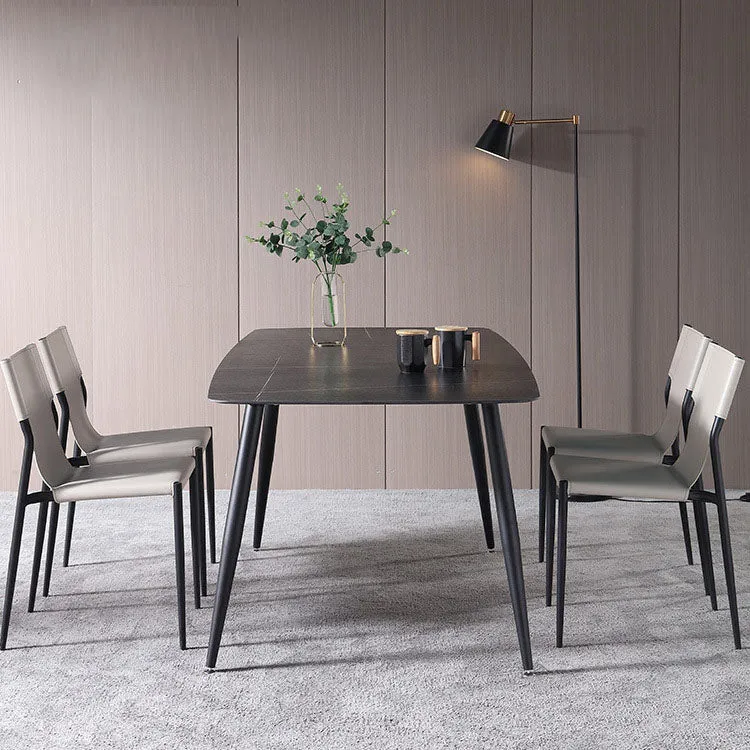 Sedie da pranzo stile moderno Sedia laterale da cucina senza braccioli con gambe metallo Clearhalo