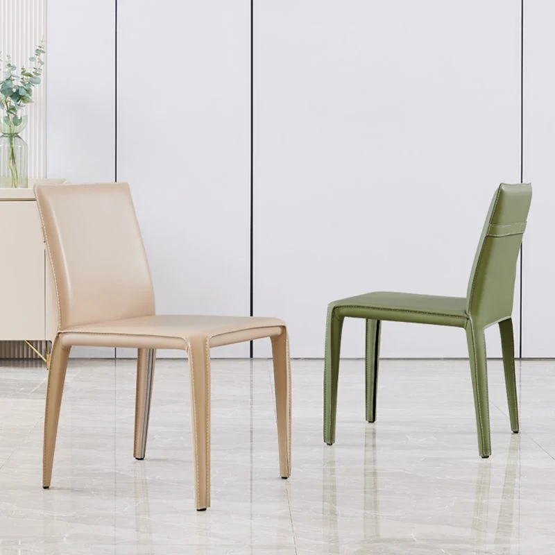 Sedie da pranzo stile moderno Sedia da pranzo senza braccioli con gambe metallo per cucina Clearhalo