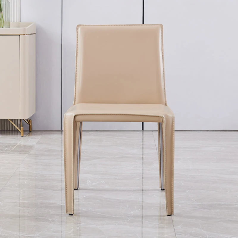 Sedie da pranzo stile moderno Sedia da pranzo senza braccioli con gambe metallo per cucina Clearhalo