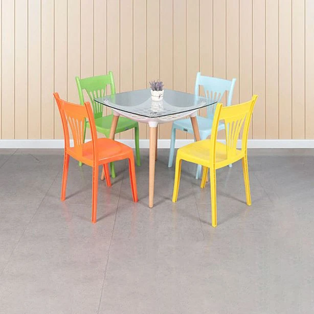 Sedie da pranzo stile moderno Sedia da pranzo plastica senza braccioli per cucina Clearhalo