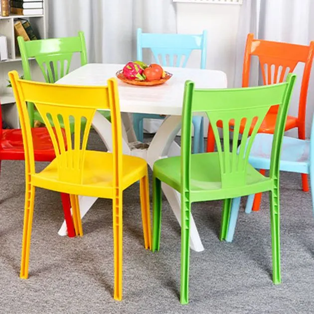 Sedie da pranzo stile moderno Sedia da pranzo plastica senza braccioli per cucina Clearhalo