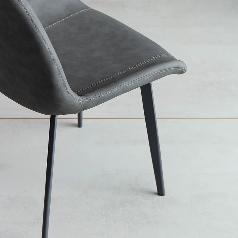 Sedie da pranzo stile moderno Sedia singola senza braccioli con gambe metallo Clearhalo