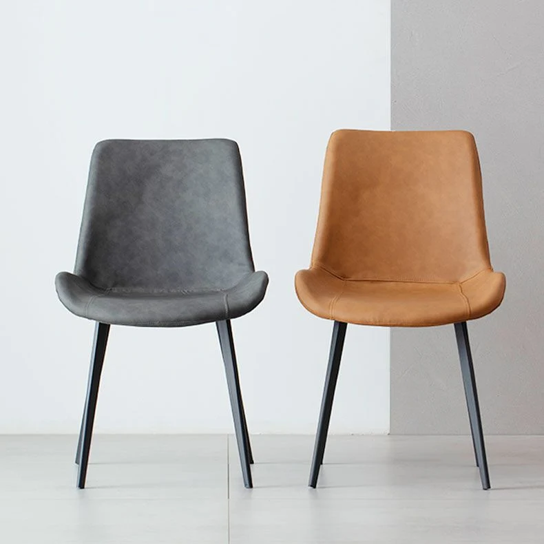 Sedie da pranzo stile moderno Sedia singola senza braccioli con gambe metallo Clearhalo