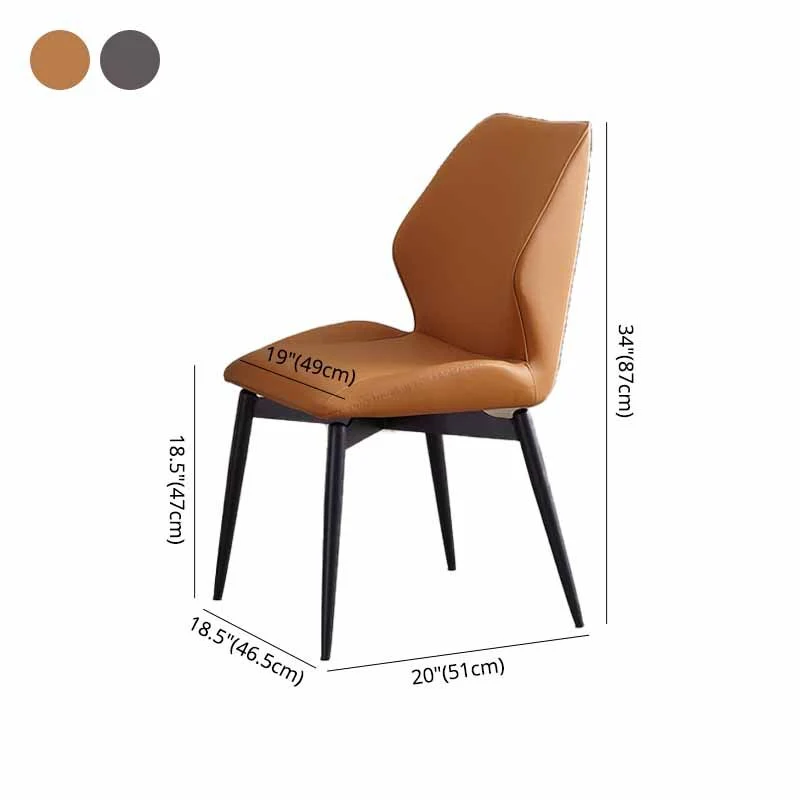 Sedie da pranzo stile moderno Sedie con schienale laterale metallo senza braccioli per cucina Clearhalo