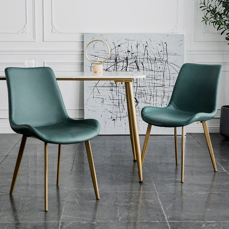 Sedie da pranzo stile moderno Sedie laterali da cucina senza braccioli con gambe metallo Clearhalo