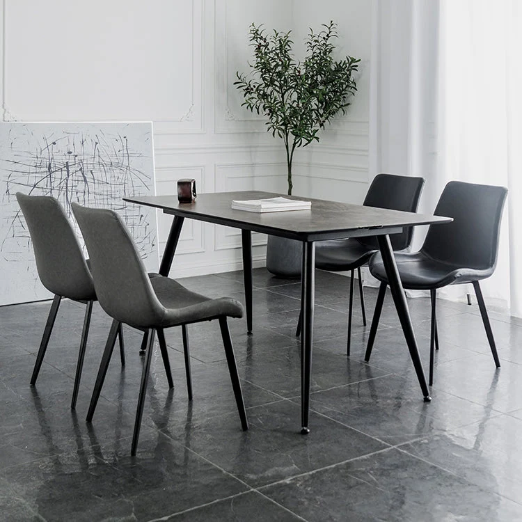 Sedie da pranzo stile moderno Sedie laterali da cucina senza braccioli con gambe metallo Clearhalo