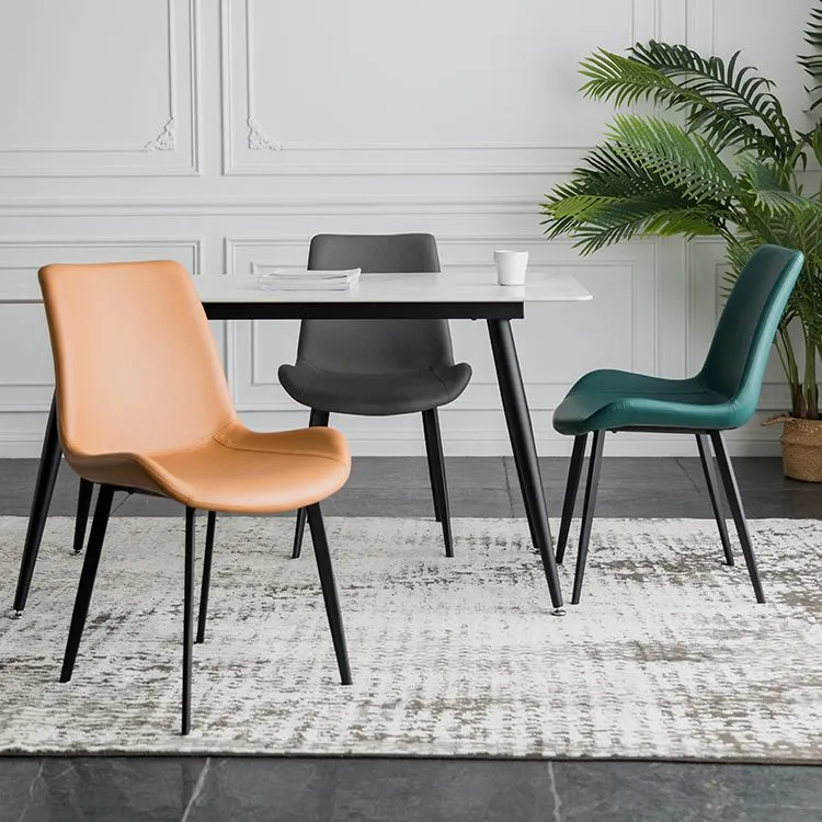 Sedie da pranzo stile moderno Sedie laterali da cucina senza braccioli con gambe metallo Clearhalo