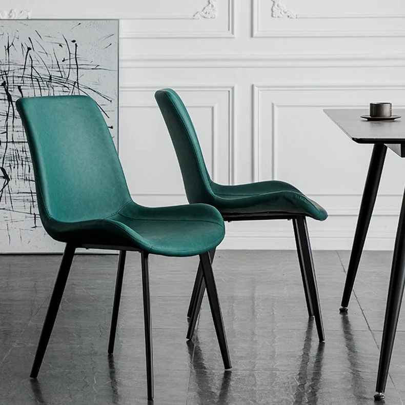 Sedie da pranzo stile moderno Sedie laterali da cucina senza braccioli con gambe metallo Clearhalo