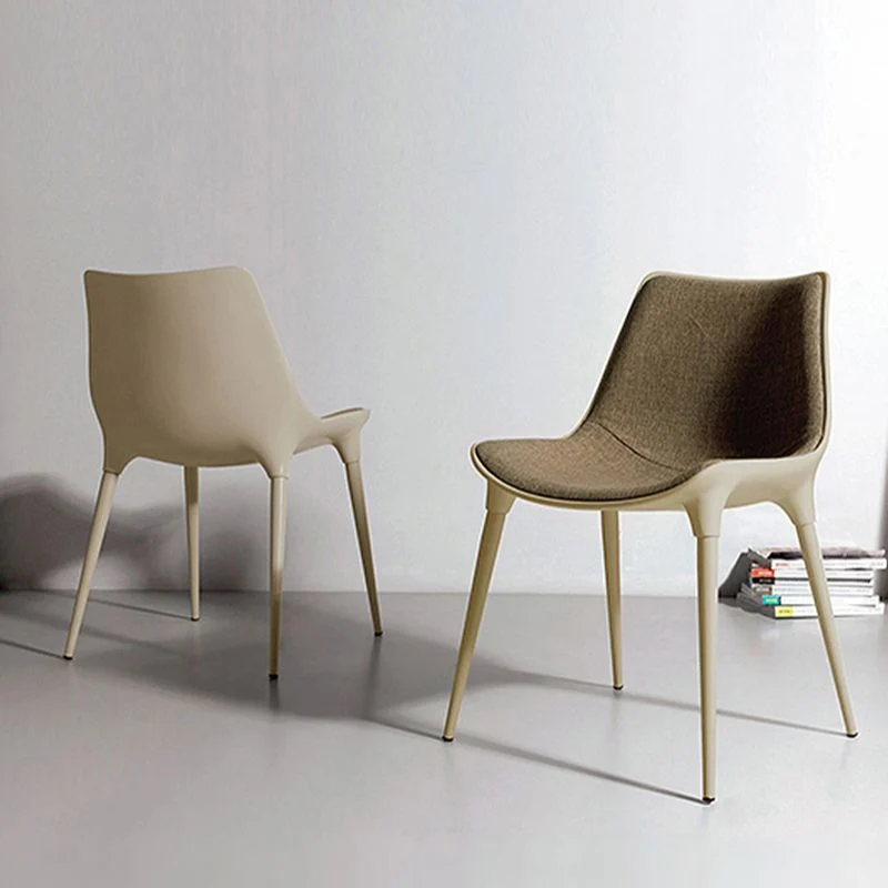 Sedie da pranzo stile moderno Sedie laterali da cucina senza braccioli con gambe metallo Clearhalo