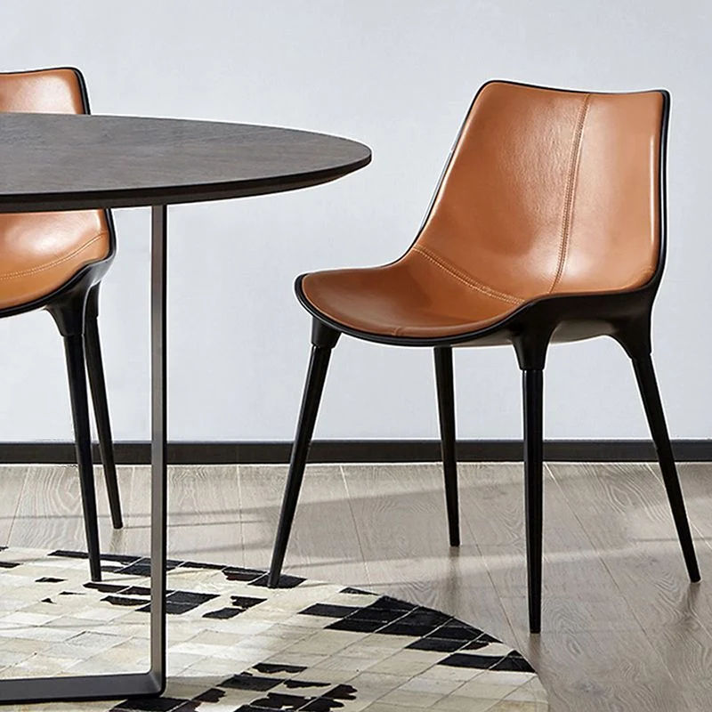 Sedie da pranzo stile moderno Sedie laterali da cucina senza braccioli con gambe metallo Clearhalo