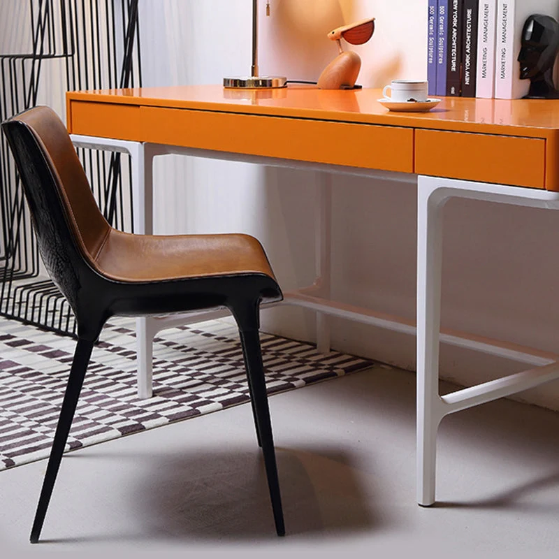 Sedie da pranzo stile moderno Sedie laterali da cucina senza braccioli con gambe metallo Clearhalo