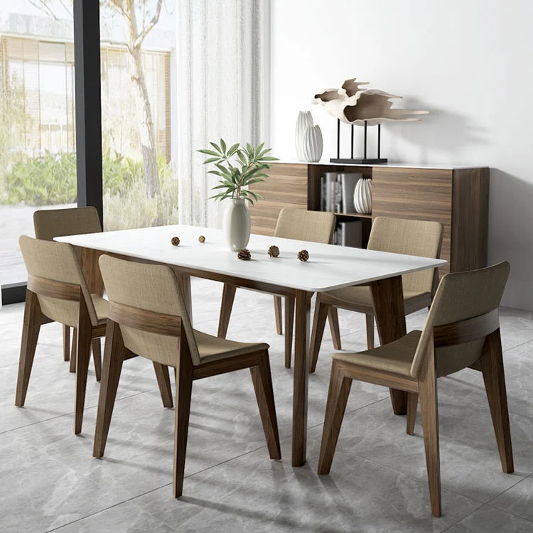 Sedie da pranzo stile moderno Sedie da pranzo senza braccioli con gambe legno Clearhalo
