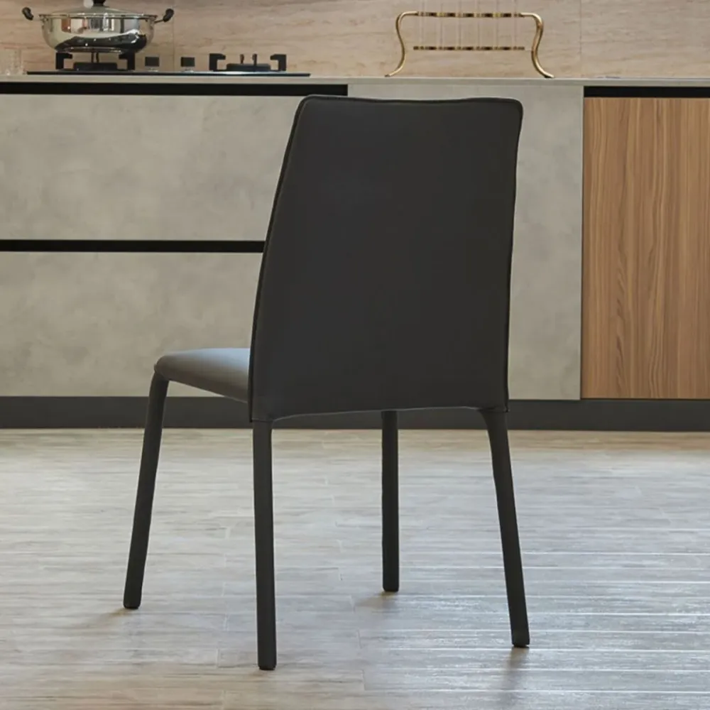 Sedie da pranzo stile moderno senza braccioli con gambe metallo per la casa Clearhalo