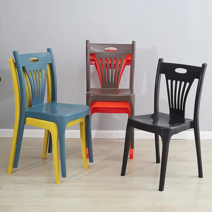 Sedie da pranzo stile nordico Sedie laterali da pranzo plastica senza braccioli per cucina (set di 4) Clearhalo