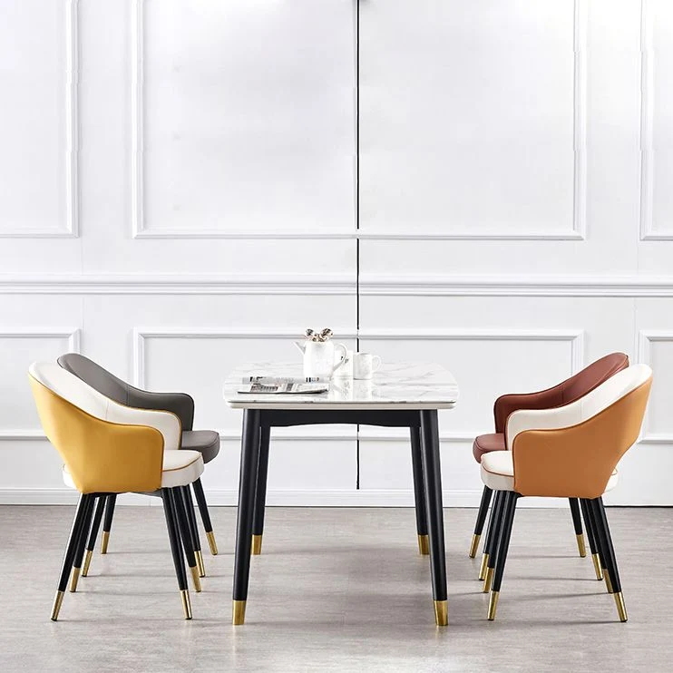 Sedie da pranzo stile nordico Sedie laterali da pranzo con gambe metallo per cucina Clearhalo