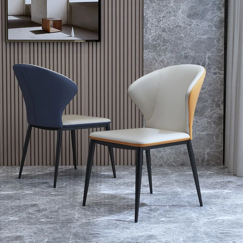 Sedie da pranzo stile nordico Sedie da pranzo senza braccioli con gambe metallo per cucina Clearhalo