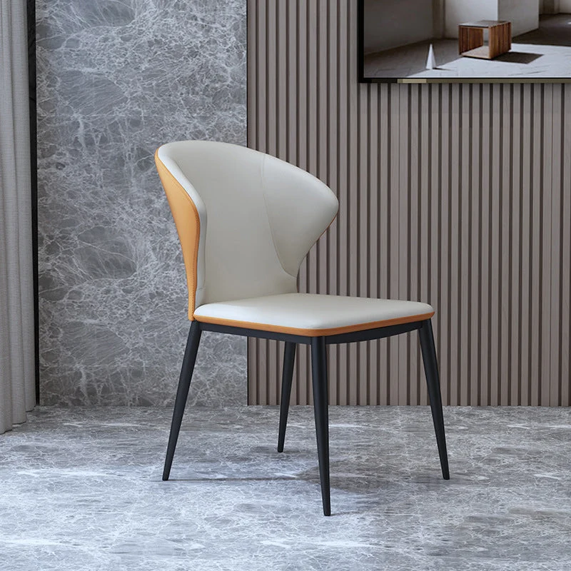 Sedie da pranzo stile nordico Sedie da pranzo senza braccioli con gambe metallo per cucina Clearhalo
