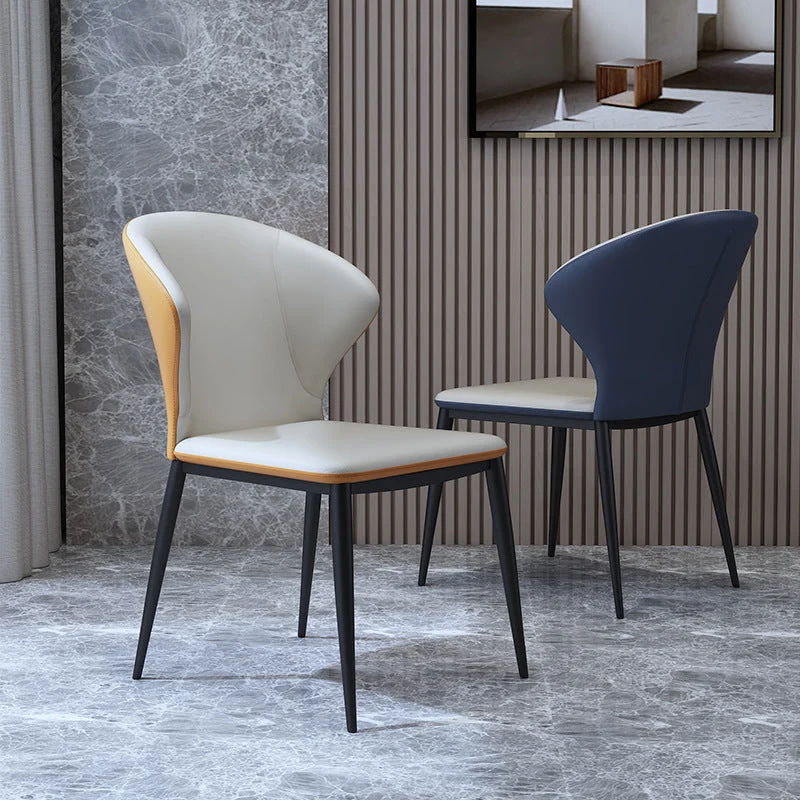 Sedie da pranzo stile nordico Sedie da pranzo senza braccioli con gambe metallo per cucina Clearhalo