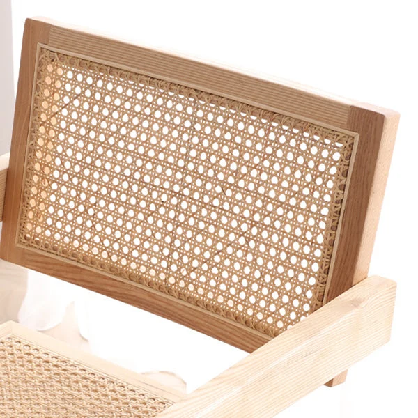 Sedie da pranzo vimini dal design moderno per sedie laterali con schienale aperto e braccioli domestici Clearhalo