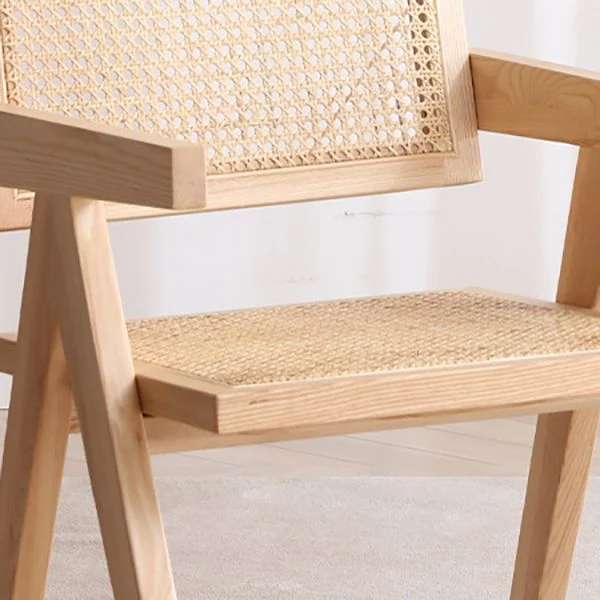 Sedie da pranzo vimini dal design moderno per sedie laterali con schienale aperto e braccioli domestici Clearhalo