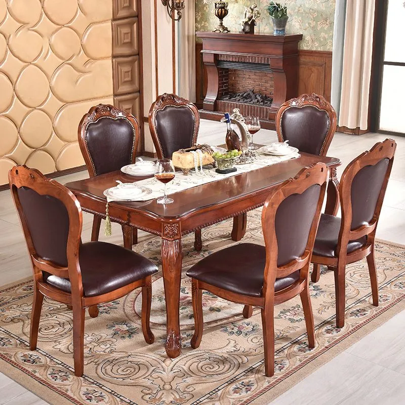 Sedie da pranzo vittoriane pelle senza braccioli, sedie laterali imbottite (set di 2) Clearhalo
