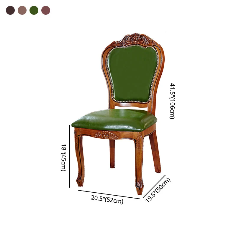 Sedie da pranzo vittoriane pelle senza braccioli, sedie laterali imbottite (set di 2) Clearhalo