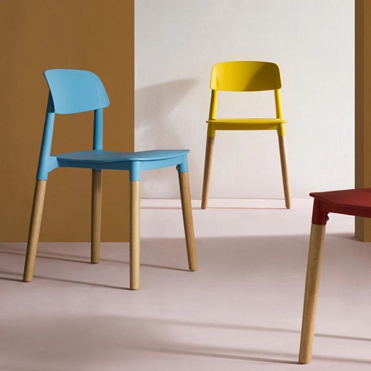 Sedie da sala da pranzo contemporanee legno Sedia da pranzo laterale con schienale aperto (set di 4) Clearhalo