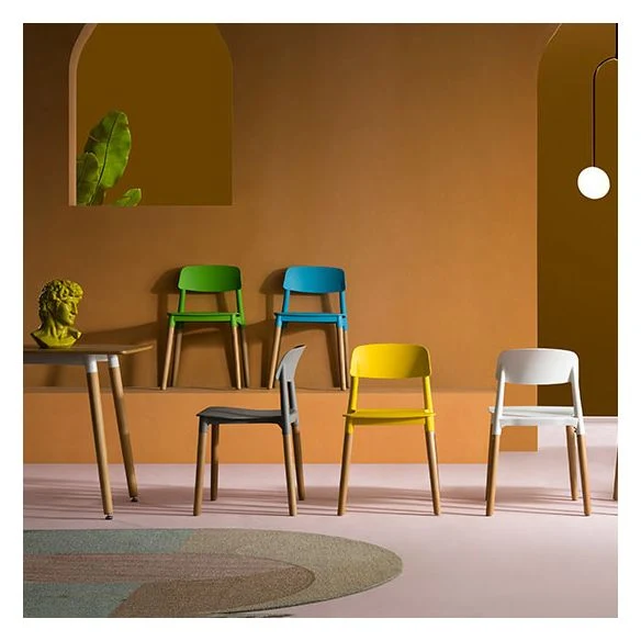 Sedie da sala da pranzo contemporanee legno Sedia da pranzo laterale con schienale aperto (set di 4) Clearhalo