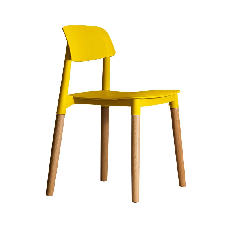 Sedie da sala da pranzo contemporanee legno Sedia da pranzo laterale con schienale aperto (set di 4) Clearhalo