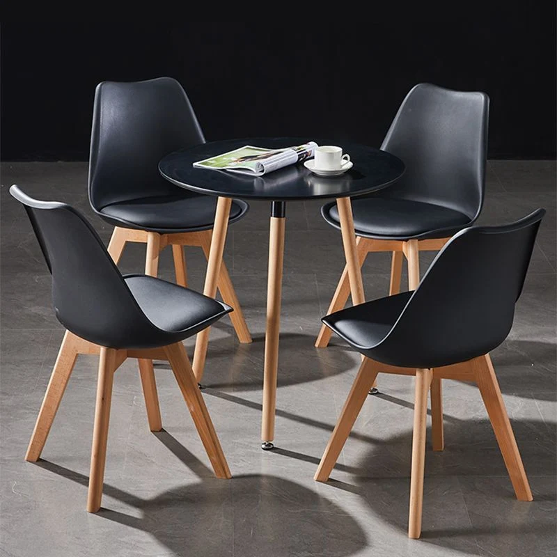 Sedie da sala da pranzo contemporanee legno Sedie da pranzo senza braccioli ecopelle per uso domestico Clearhalo