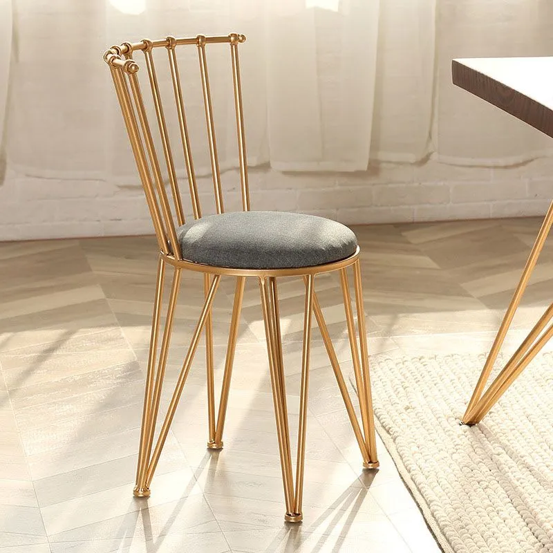 Sedie da sala da pranzo contemporanee metallo Sedia da pranzo con schienale doghe oro Clearhalo