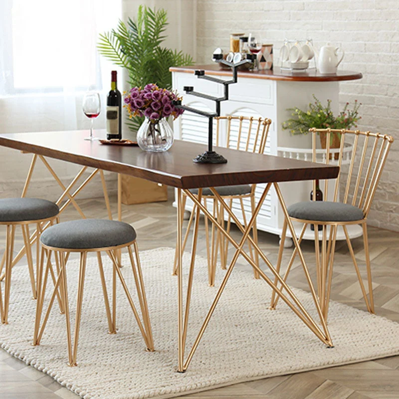Sedie da sala da pranzo contemporanee metallo Sedia da pranzo con schienale doghe oro Clearhalo