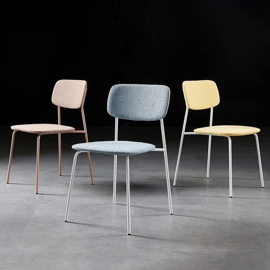 Sedie da sala da pranzo contemporanee metallo Sedia da pranzo con schienale aperto senza braccioli per uso domestico Clear...