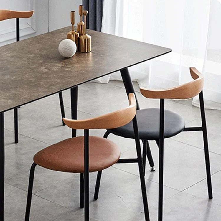 Sedie da sala da pranzo contemporanee metallo Sedia da pranzo laterale con schienale aperto senza braccioli per uso domest...